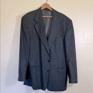 Vito Rufolo St Tropez Italian wool cashmere blazer dark gray two button 42 LN